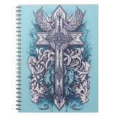 cross tattoo flower 24 notitieboek (Voorkant)