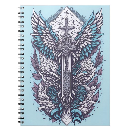 cross tattoo flower 27 notitieboek (Voorkant)