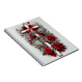 cross tattoo flower 2 notitieboek (Rechterzijde)