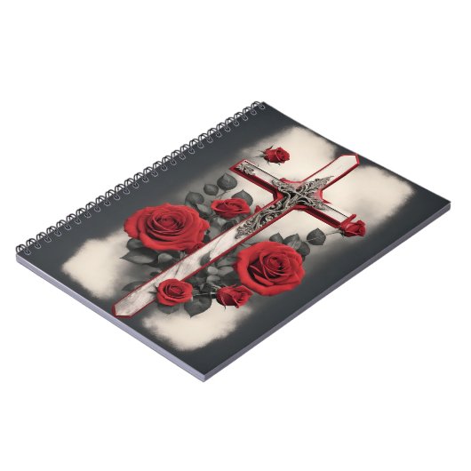 cross tattoo flower 4 notitieboek (Linkerzijde)