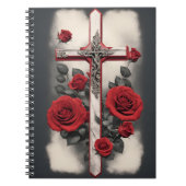 cross tattoo flower 4 notitieboek (Voorkant)