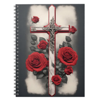 cross tattoo flower 4 notitieboek