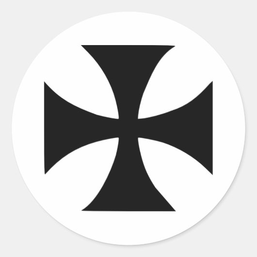 Cross Templar Ronde Sticker (Voorkant)