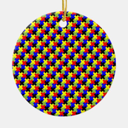 Cross - Tetris - Retro Keramisch Ornament (Voorkant)