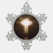 Cross Tin Sneeuwvlok Ornament (Voorkant)