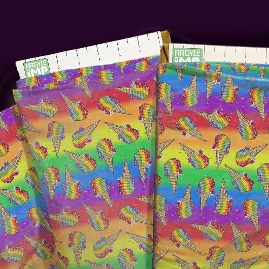 Cross-titch Ice Cream Craftcore - Rainbow Fabric Stof