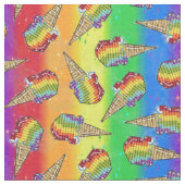 Cross-titch Ice Cream Craftcore - Rainbow Fabric Stof (Close Up)