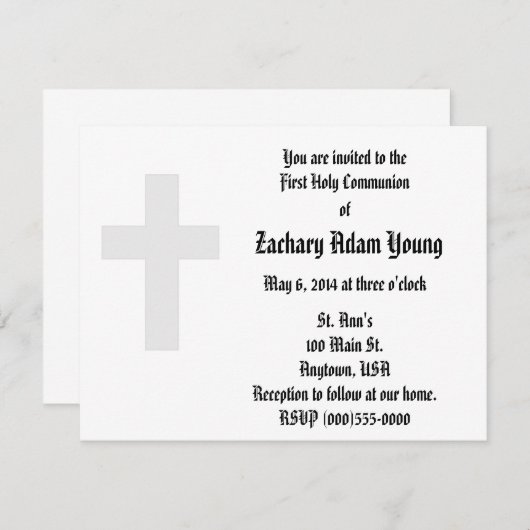 "Cross" uitnodigingen (Voorkant / Achterkant)