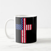 Cross Usa Flag Christian Religious Us America Fait Koffiemok (Links)