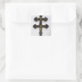 Cross, van Clairmarais Abbey Vierkante Sticker (Tas)