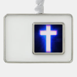Cross Verzilverd Omlijst Ornament