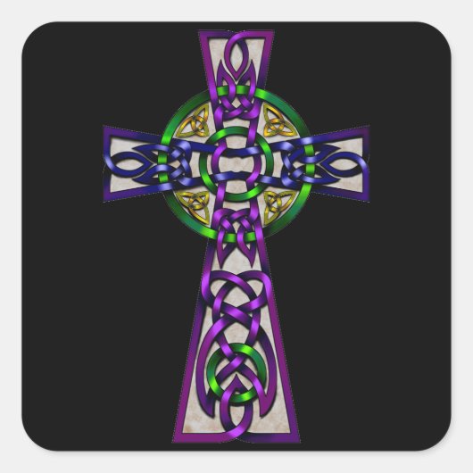 Cross Vierkante Sticker (Voorkant)