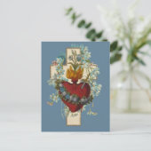 Cross Virgin Mary Immaculate Heart Religieuze Briefkaart (Staand voorkant)
