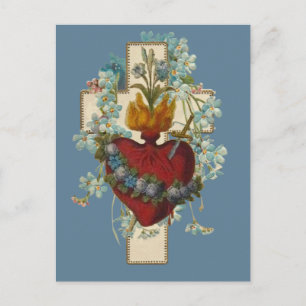 Cross Virgin Mary Immaculate Heart Religieuze Briefkaart