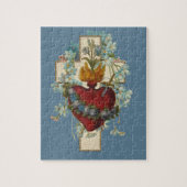 Cross Virgin Mary Immaculate Heart Religieuze Legpuzzel (Verticaal)