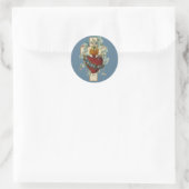Cross Virgin Mary Immaculate Heart Religieuze Ronde Sticker (Tas)