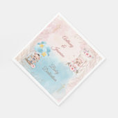 Cross w/ Pink and Blue Twin Teddy Bears on Swing  Servet (Hoek)