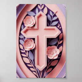Cross Wall Art Poster | Minimaal AI-ontwerp