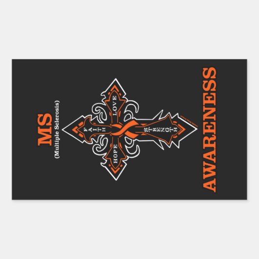 Cross/Warrior...MS Rechthoekige Sticker (Voorkant)