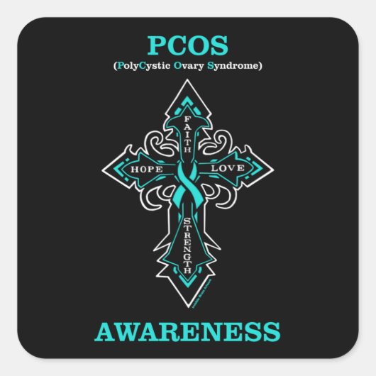 Cross/Warrior... PCOS Square Sticker (Voorkant)