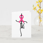 Cross Warrior Survivor Pink Ribbon borstkanker 2 Kaart (Gele Bloem)