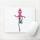Cross Warrior Survivor Pink Ribbon borstkanker 2 Muismat (Met muis)