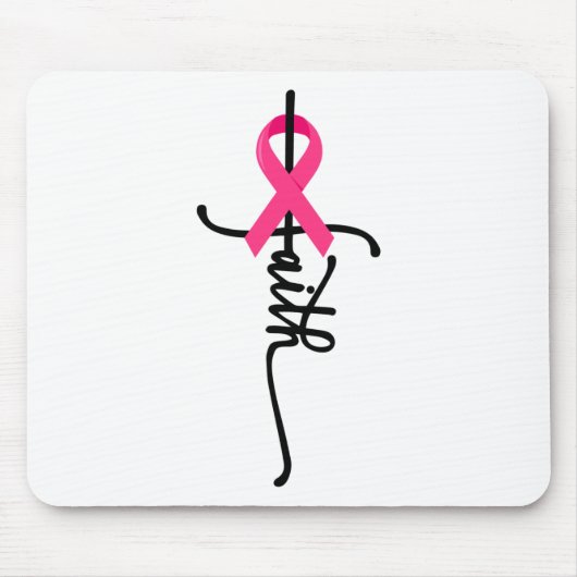 Cross Warrior Survivor Pink Ribbon borstkanker 2 Muismat (Voorkant)