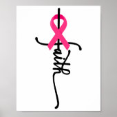 Cross Warrior Survivor Pink Ribbon borstkanker 2 Poster (Voorkant)