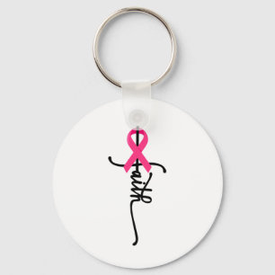 Cross Warrior Survivor Pink Ribbon borstkanker 2 Sleutelhanger