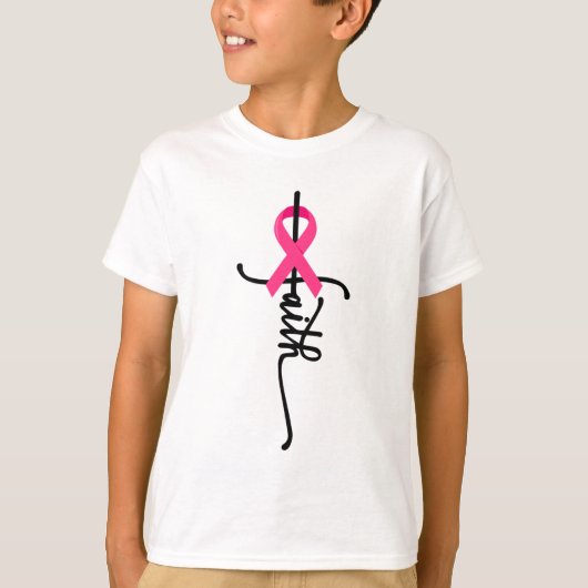 Cross Warrior Survivor Pink Ribbon borstkanker 2 T-shirt (Voorkant)