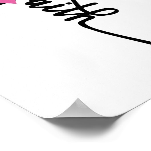 Cross Warrior Survivor Pink Ribbon borstkanker Poster (Hoek)