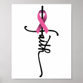 Cross Warrior Survivor Pink Ribbon borstkanker Poster (Voorkant)