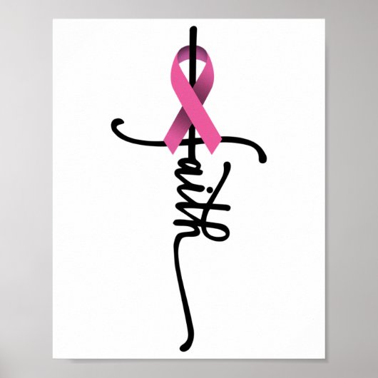 Cross Warrior Survivor Pink Ribbon borstkanker Poster (Voorkant)