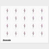 Cross Warrior Survivor Pink Ribbon borstkanker Ronde Sticker (Vel)