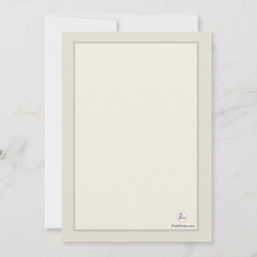 Cross Watermark Ecru religieuze uitnodiging (Achterkant)