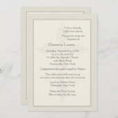 Cross Watermark Ecru religieuze uitnodiging (Voorkant / Achterkant)