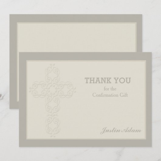 Cross Watermark Religieuze Dank je Notecard Bedankkaart (Voorkant / Achterkant)