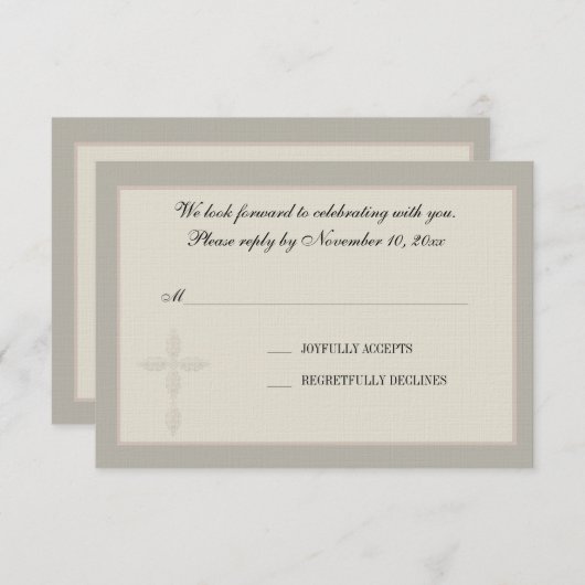 Cross-Watermark Religieuze Responskaart Kaart (Voorkant / Achterkant)