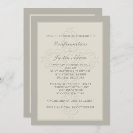 Cross Watermark Religieuze uitnodiging (Voorkant / Achterkant)