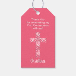 Cross Watermelon Pink Communion Baptisme Christen Cadeaulabel