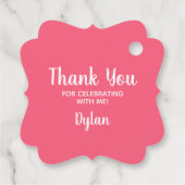 Cross | Watermelonroze communistische aptisme Chri Bedankjes Labels (Achterkant)