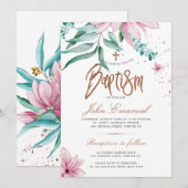 Cross waterverf elegante bloemendoop kaart (Voorkant / Achterkant)