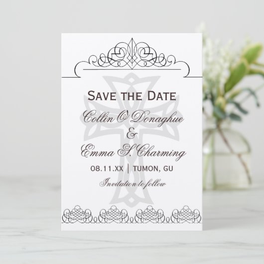 Cross Weddenschap Opslaan datumkaarten Save The Date (Staand voorkant)