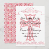 Cross Weddenschap Opslaan datumkaarten Save The Date (Voorkant / Achterkant)