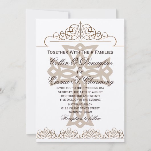 Cross Wedding Invitaties Kaart (Voorkant)