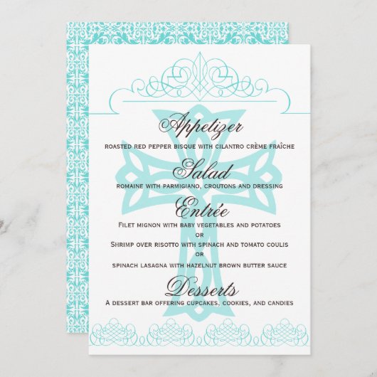 Cross Wedding Menu Cards (Voorkant / Achterkant)