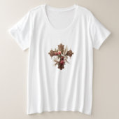 Cross with Doves - Christian Faith Inspiron D Grote Maat T-shirt (Design voorkant)
