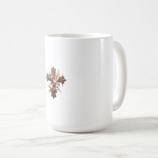 Cross with Doves - Christian Faith Inspiron D Koffiemok (Voorkant rechts)