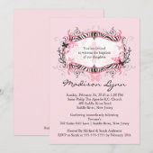 Cross Zebra Lijst Baby Girl Baptisme Kaart (Voorkant / Achterkant)