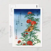 Crossbill & Thistle Hokusai Japanese Fine Art Briefkaart (Voorkant / Achterkant)